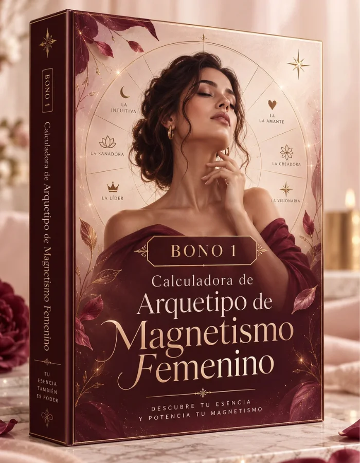 Calculadora de arquetipo femenino sobre seda color crema