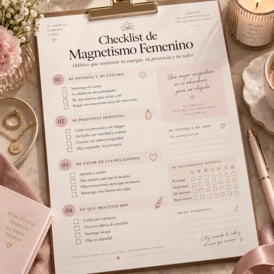 Checklist de magnetismo femenino con hábitos diarios
